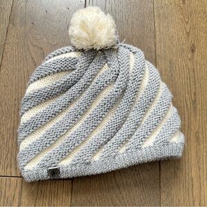 Smartwool Gray and Cream Knit Pom-Pom Hat